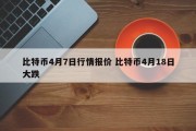 比特币4月7日行情报价 比特币4月18日大跌
