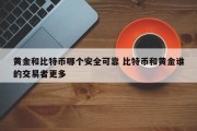 黄金和比特币哪个安全可靠 比特币和黄金谁的交易者更多