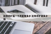比特币矿箱一个月能赚多少 比特币矿池多少钱